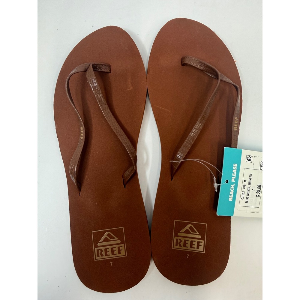 Reef Bliss Nights Brunette slim Sandals Flip Flops Size 7 Women
